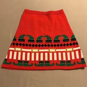 Elf Print Sweater Skirt by With Love Derek - Size Small